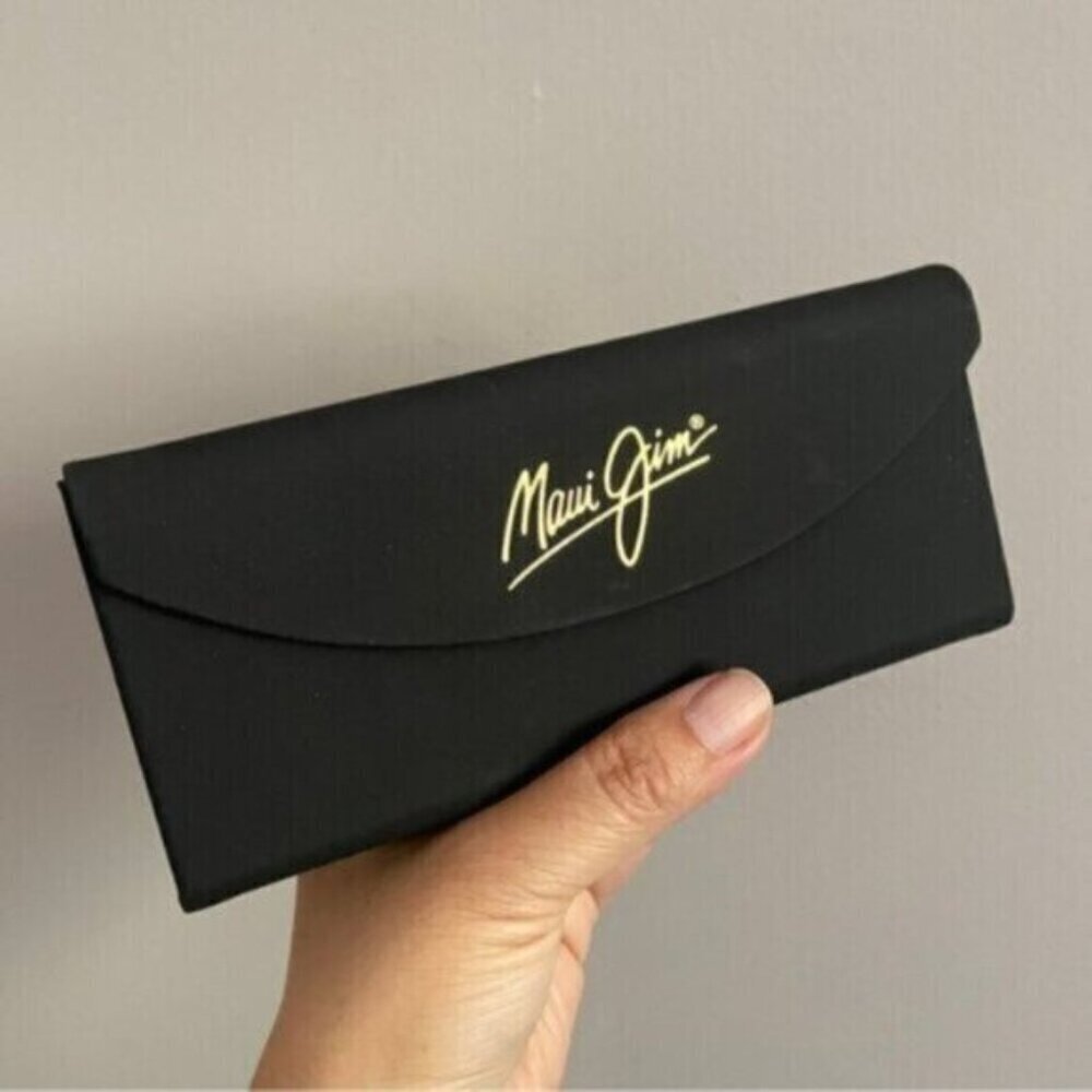 Maui Jim Black Triangular Glasses Hard Case w/ Cloth - folds down!